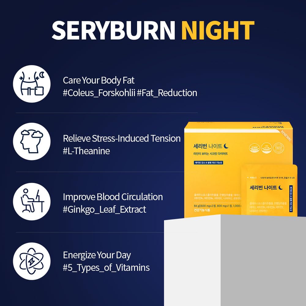 SERY BOX SERYBURN Night stick-pack closeup shows ready-to-use convenience before bed.