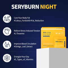 SERY BOX SERYBURN Night stick-pack closeup shows ready-to-use convenience before bed.
