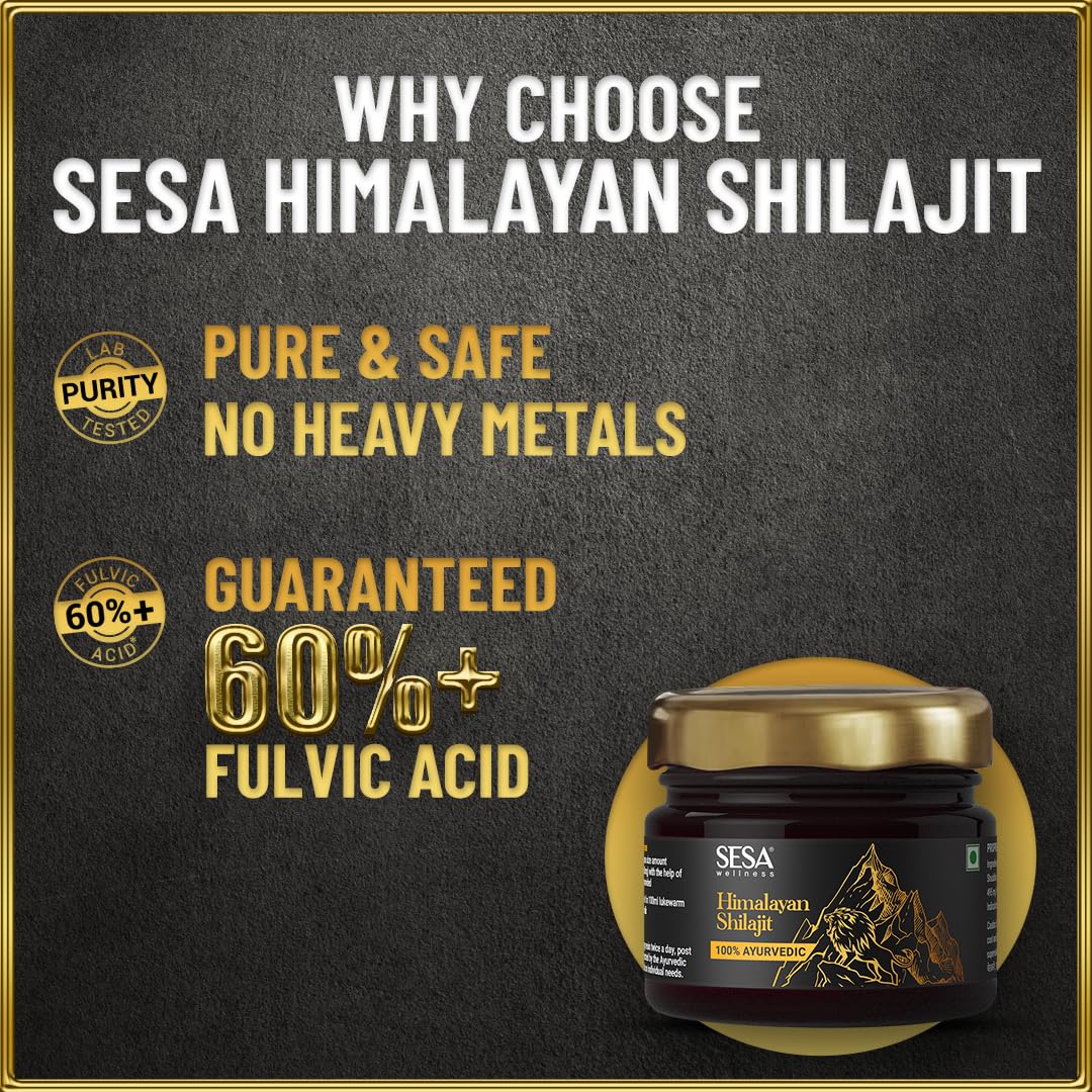 Sesa Shilajit Resin in glass jar highlighting purity and tradition