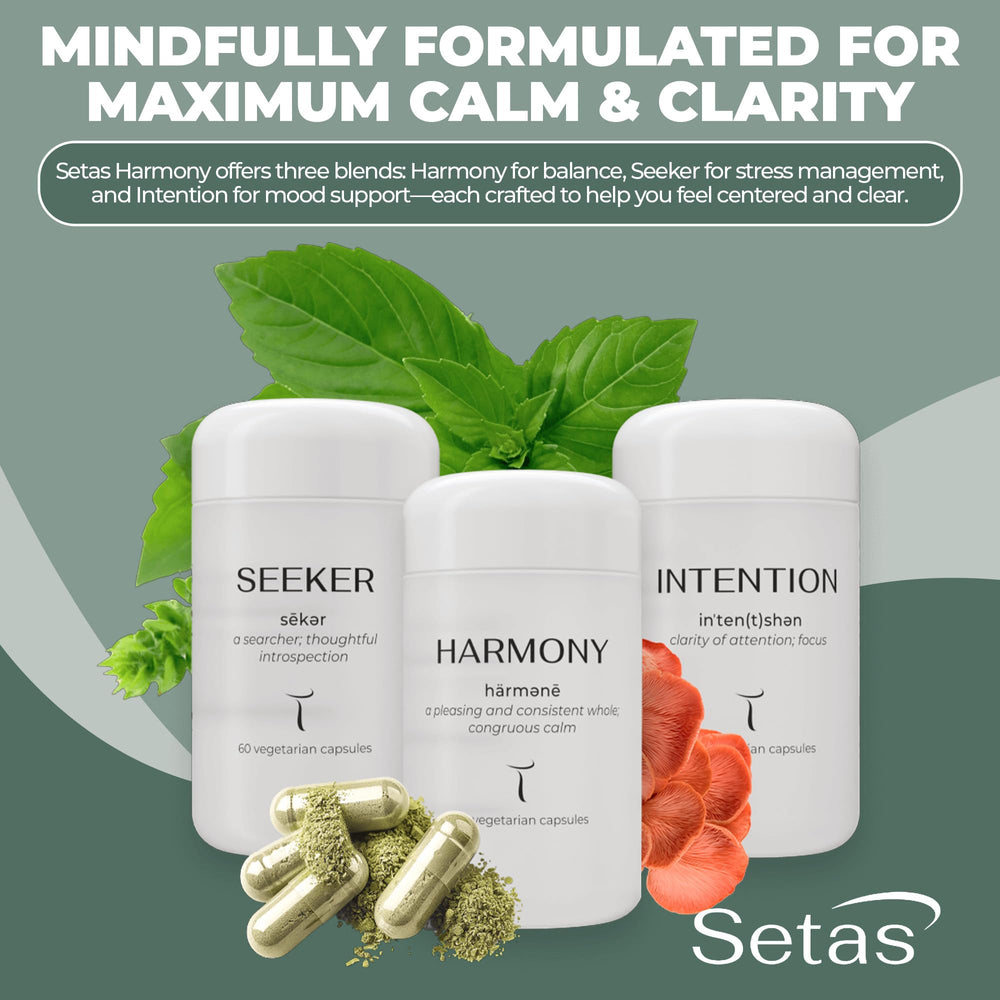 Setas Harmony ashwagandha root emphasizing stress resilience