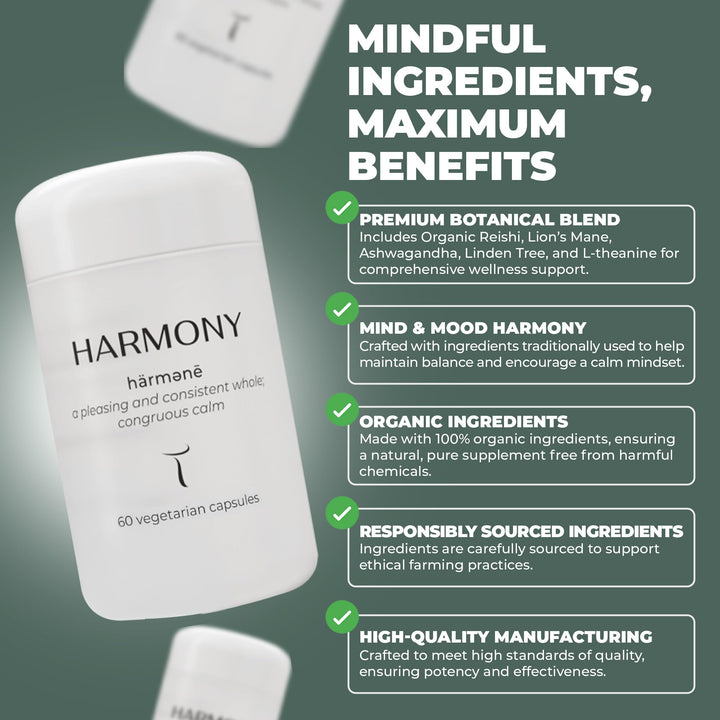 Setas Harmony label closeup highlighting organic ingredients and non-GMO formulation
