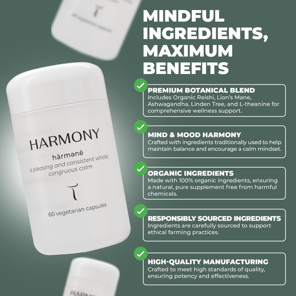 Setas Harmony label closeup highlighting organic ingredients and non-GMO formulation
