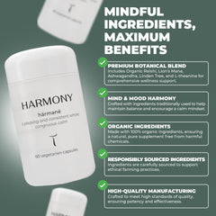 Setas Harmony label closeup highlighting organic ingredients and non-GMO formulation