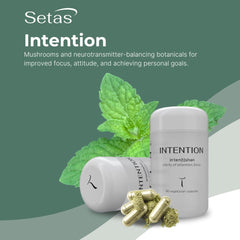 Setas Intention packaging shot emphasizes Non-GMO ingredients.