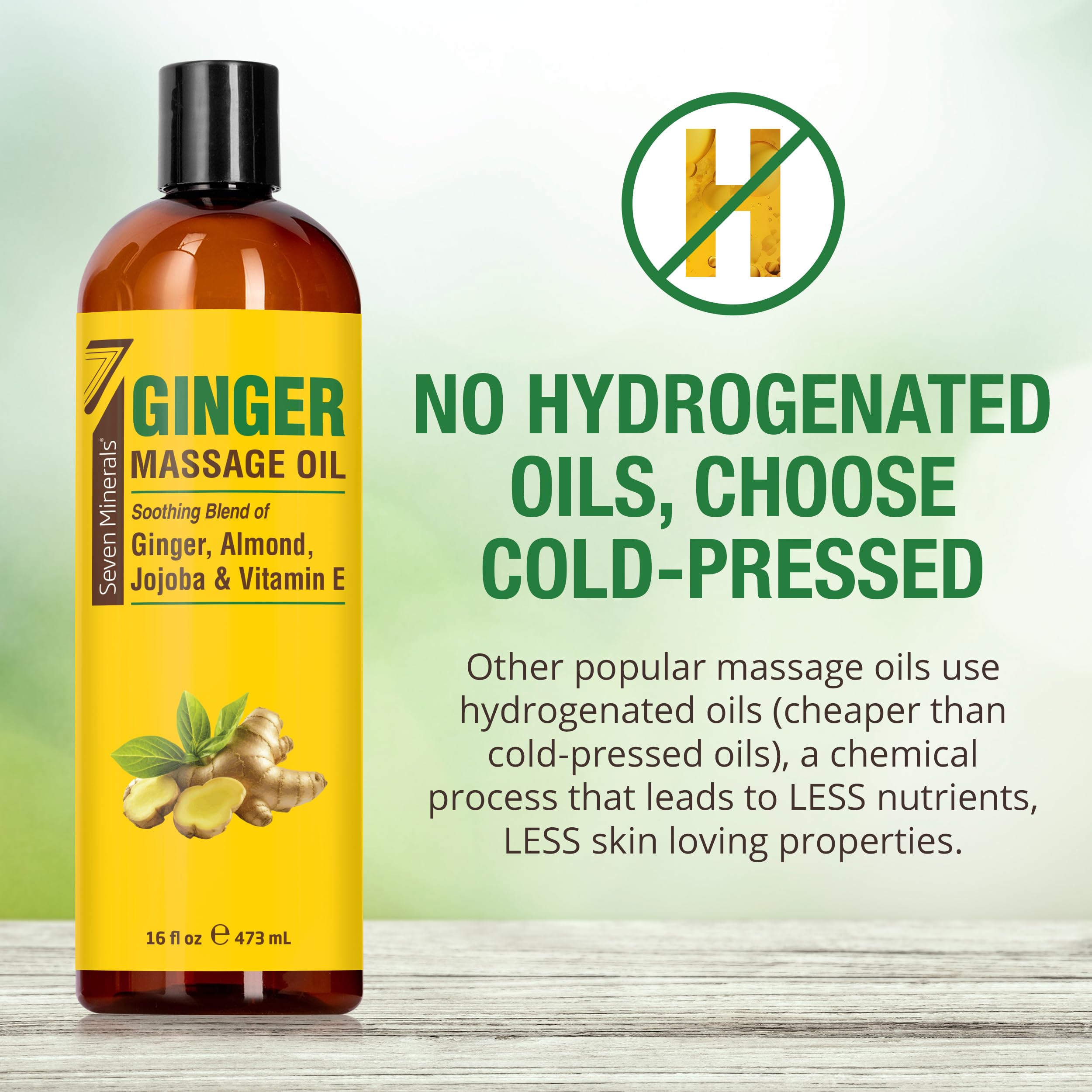 Seven Minerals Ginger Massage Oil warm glide during massage sessions