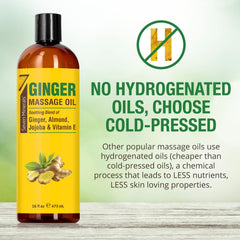 Seven Minerals Ginger Massage Oil warm glide during massage sessions