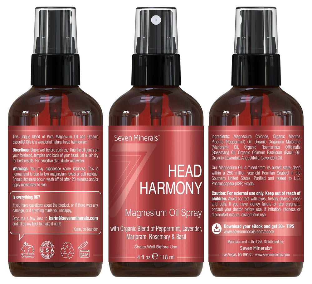 Seven Minerals Head Harmony Spray made in USA signals quality and trust.