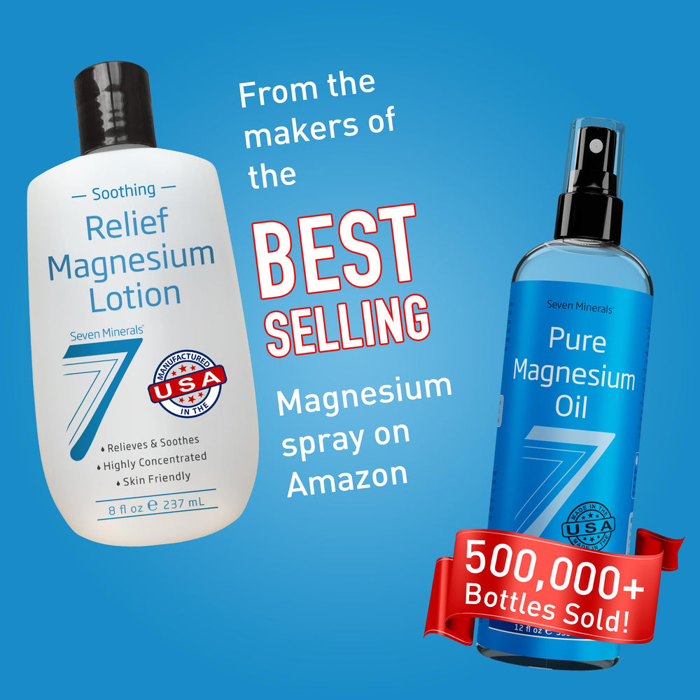 Seven Minerals magnesium lotion ingredients showcase shea, coconut and avocado nourishing skin