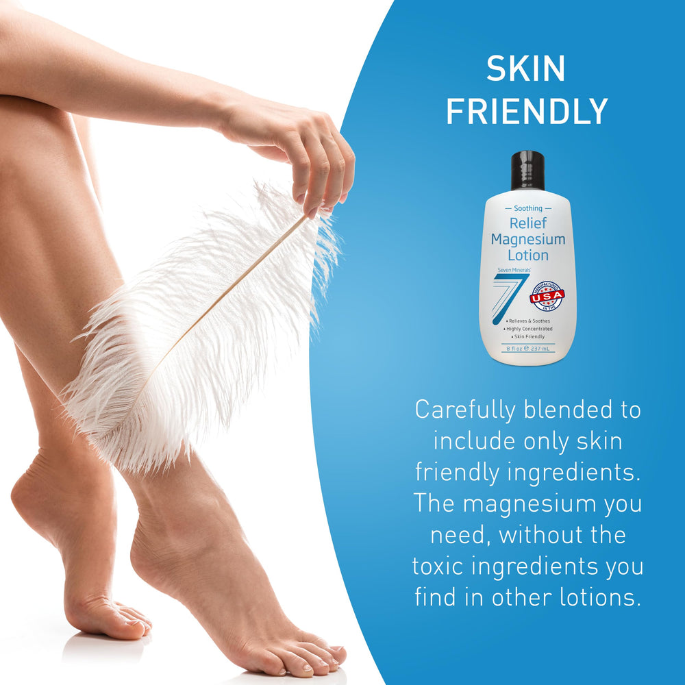 Seven Minerals magnesium lotion skin-feel highlights non-greasy finish on hands