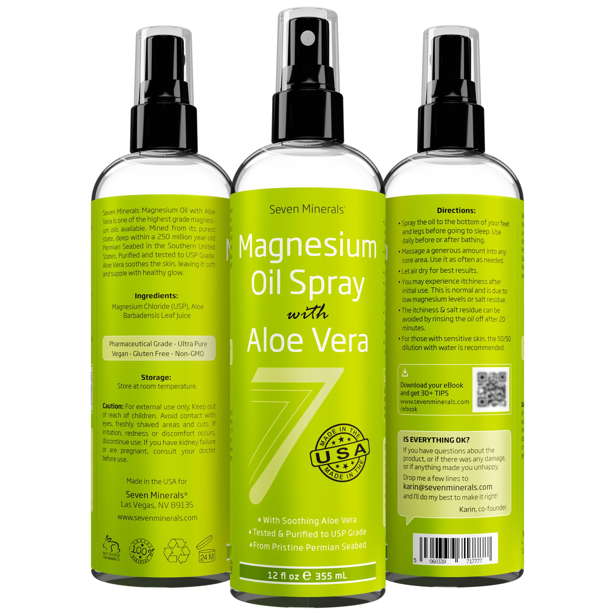 Seven Minerals magnesium oil spray aids muscle comfort after workouts