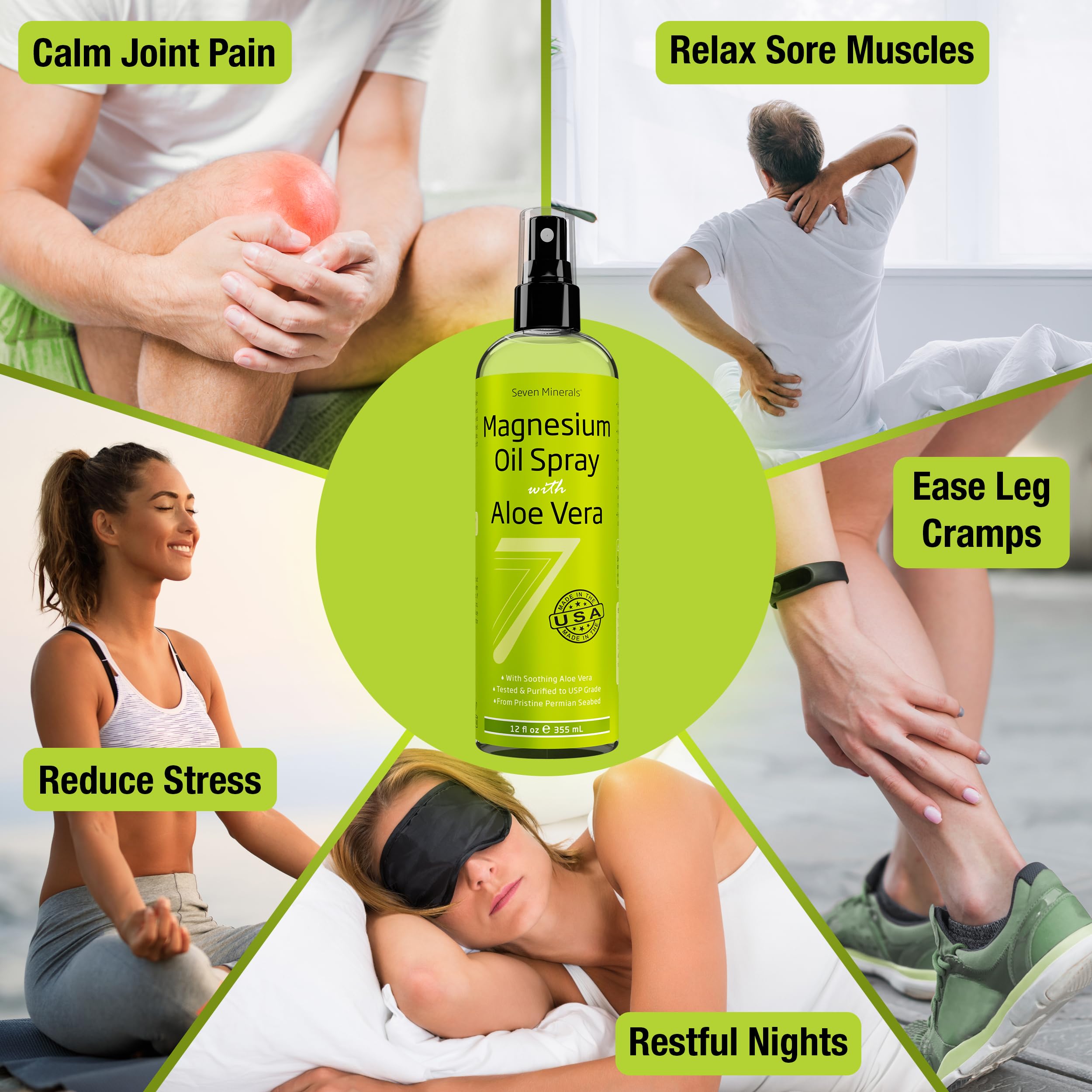 Seven Minerals magnesium oil spray supports sleep and relaxation routines