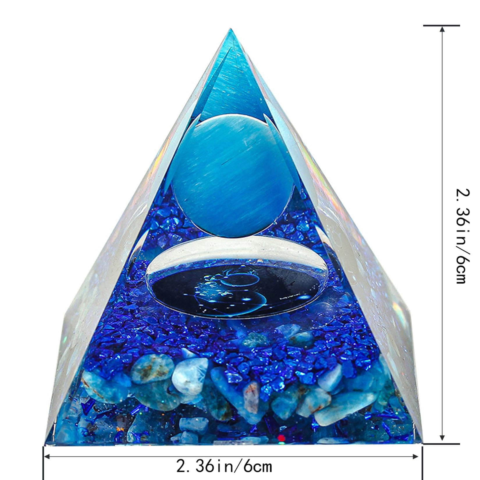 SEVNPRIME blue constellation orgonite pyramid side angle display