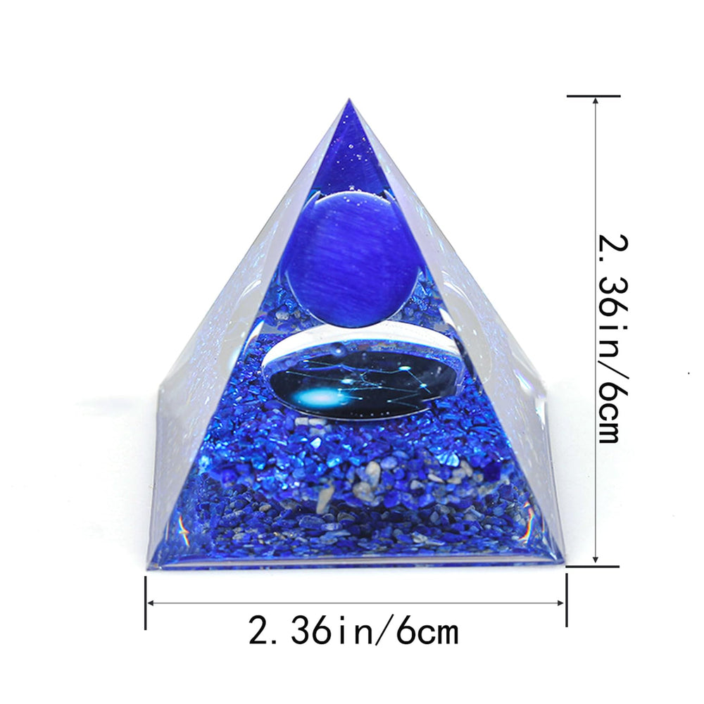 SEVNPRIME constellation pyramid closeup with crystal balls and symbols