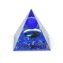 SEVNPRIME Taurus Cat's Eye pyramid on desk for focus and calm ambiance