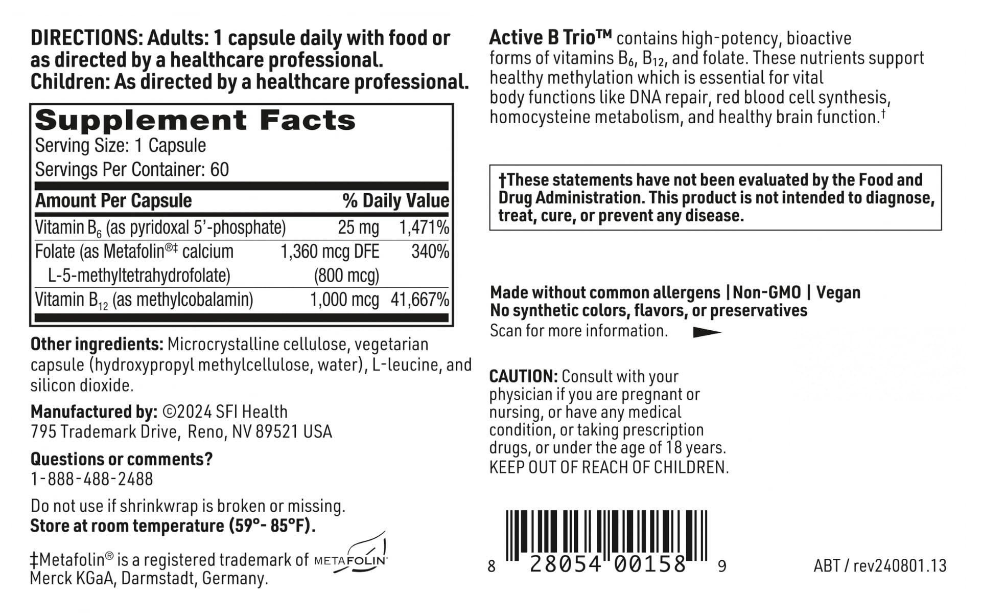 SFI Health Active B Trio pouring capsules suggesting easy daily intake