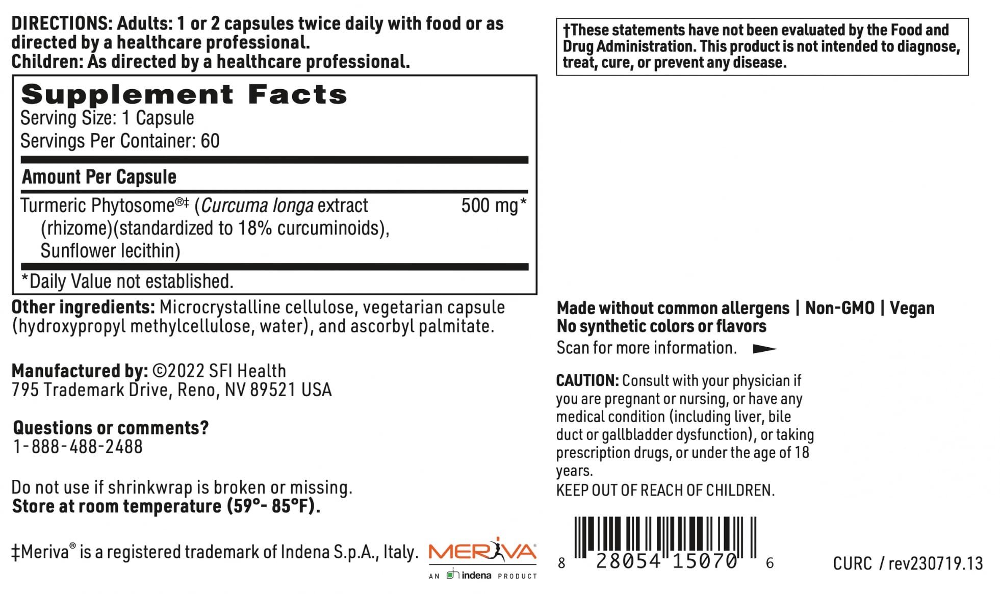 SFI Health CurcuThera long-term tolerability evidence from human studies.