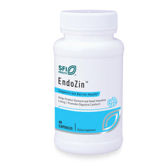 Endozin bottle label by SFI Health showing zinc carnosine and L-glutamine.