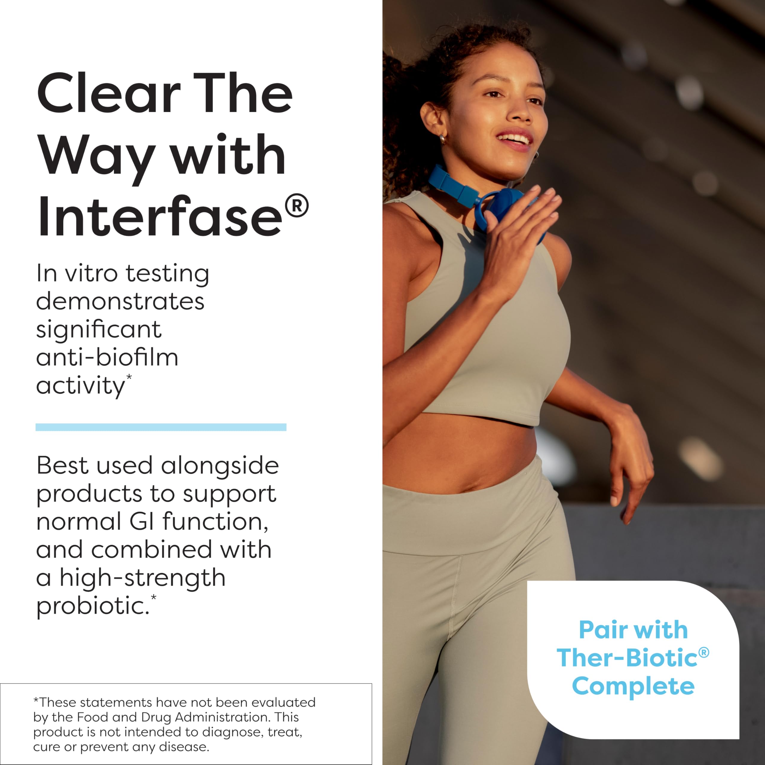 Label detail highlighting allergen-free formula on Interfase Plus.