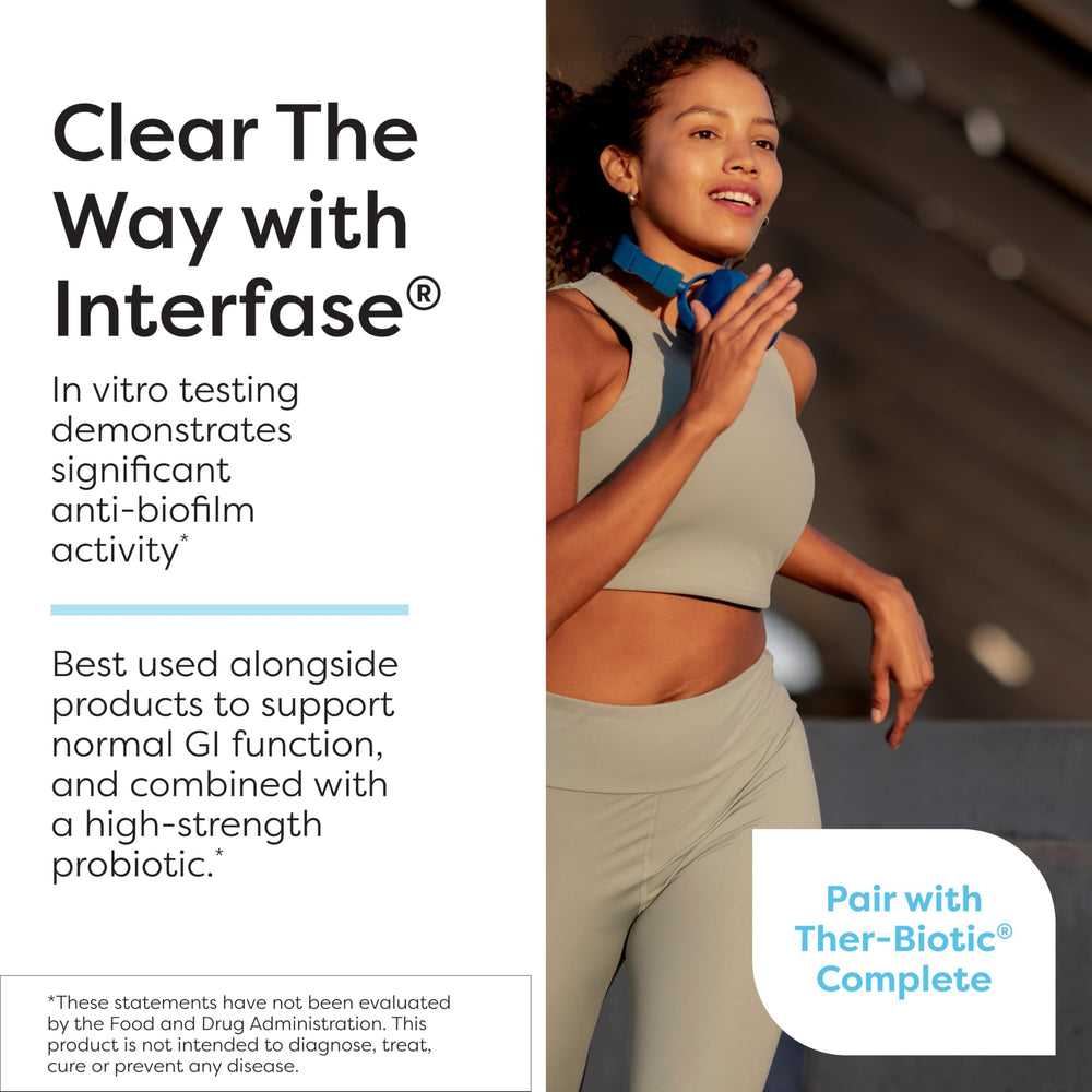 Label detail highlighting allergen-free formula on Interfase Plus.