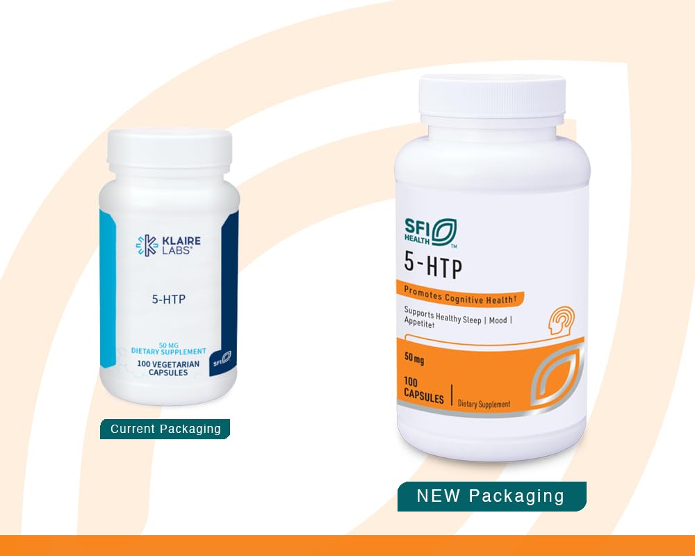 SFI Health Klaire Labs 5-HTP capsules for easy daily mood support.