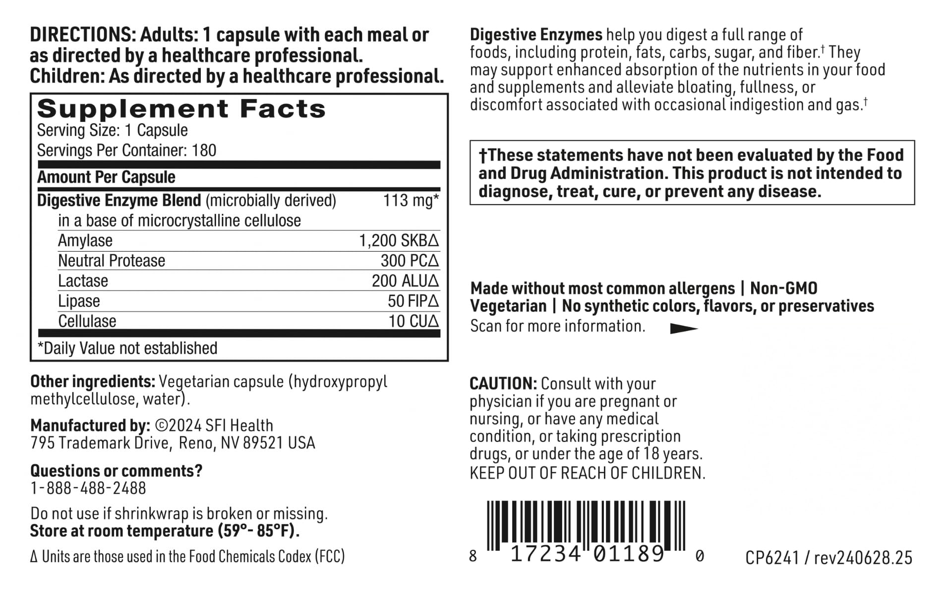 SFI Health Klaire Labs digestive enzymes with meal illustration shows practical meal support
