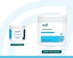 Klaire Labs Galactomune Powder packaging close-up showing ingredients