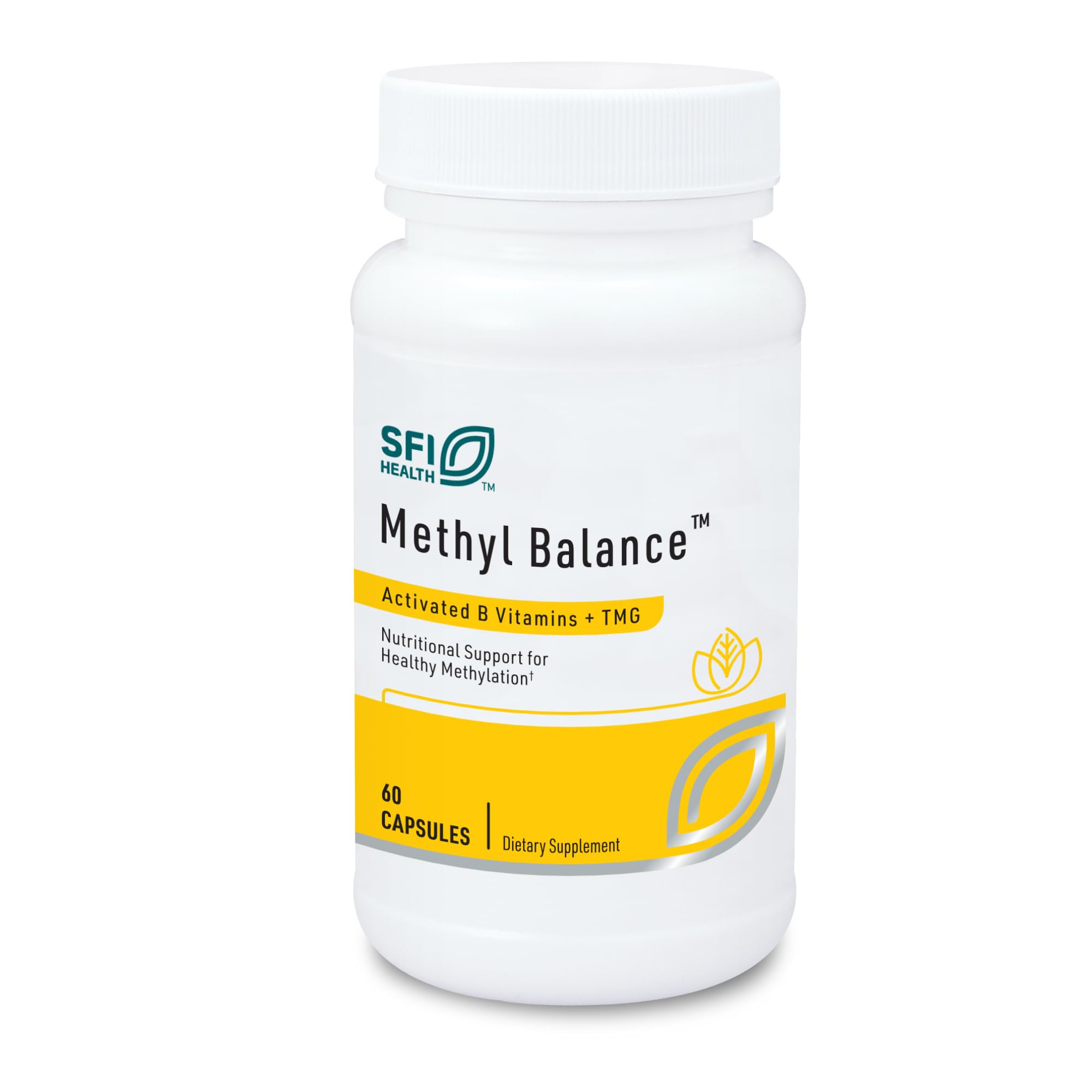 SFI Health Klaire Labs Methyl Balance bottle front view for daily B vitamin support.