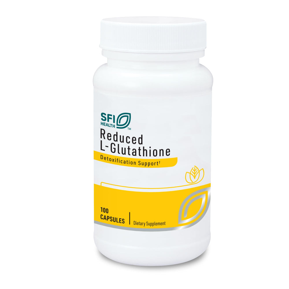 SFI Health Klaire Labs Reduced L-Glutathione 150mg bottle for antioxidant support.