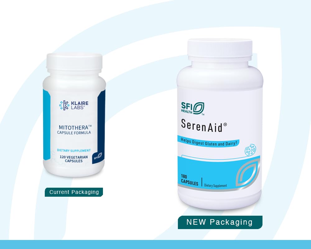 SerenAid bottle back displays ingredients and DPP-IV activity information.