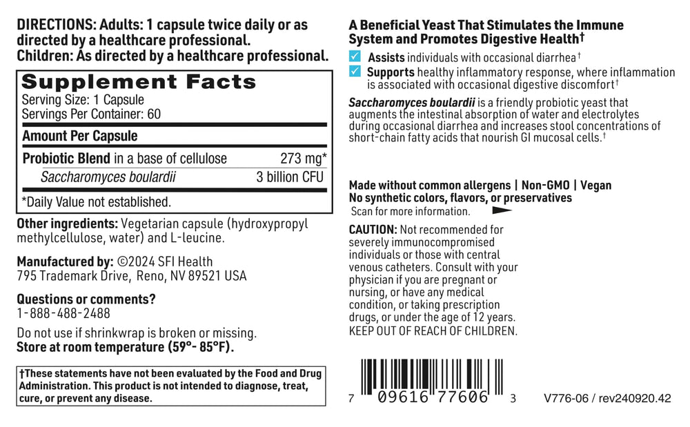 SFI Health Klaire Ther-Biotic capsules in hand