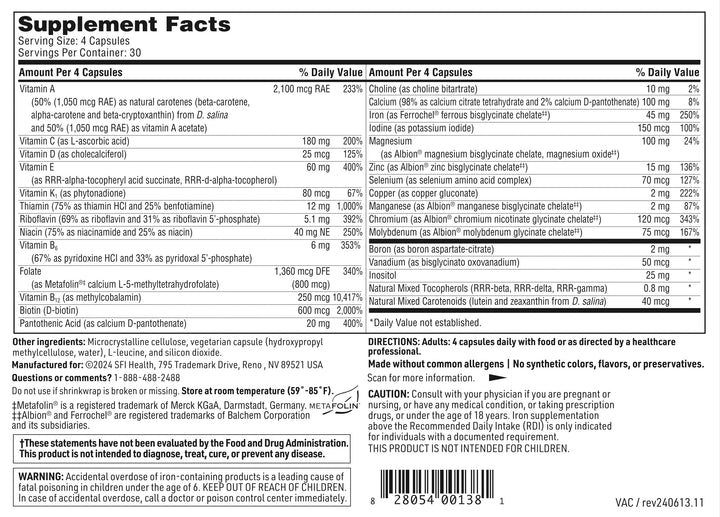 SFI Health Klaire Labs VitalActiv active folate and B12 for bioavailability.
