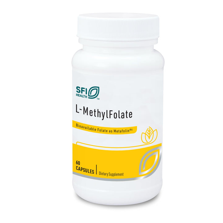 SFI Health L-Methylfolate 1000mcg capsules close-up for high-bioavailability folate