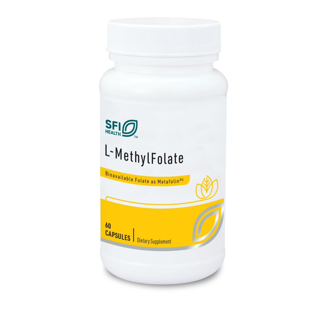 SFI Health L-Methylfolate 1000mcg capsules close-up for high-bioavailability folate