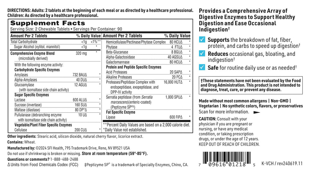 Allergen-friendly Vital-Zymes formulation suitable for sensitive users.
