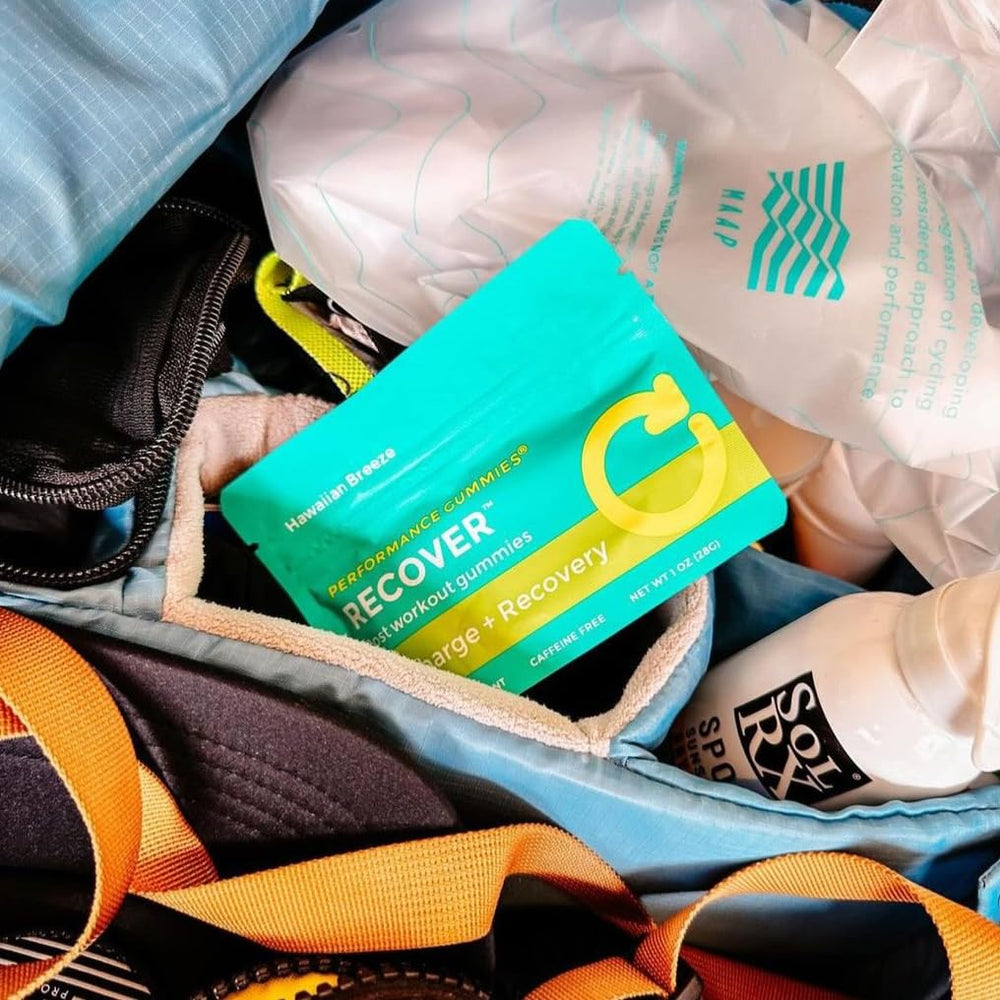 Gummy texture and on-the-go packets from SGC Recover Gummies.