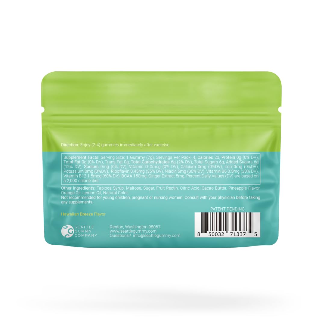 Close-up of SGC Recover Gummies for post-workout recovery on the go.