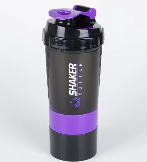Shaker bottle 500ml capacity with mixing ball for smooth shakes on the go.