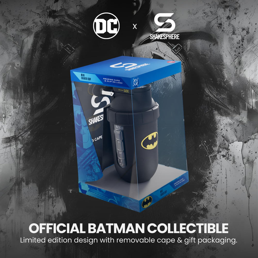 SHAKESPHERE Batman Edition collector box and emblem for display and gifting.