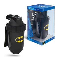 SHAKESPHERE Batman Edition Shaker 700ml with embossed bat emblem for smooth mixes on the go.