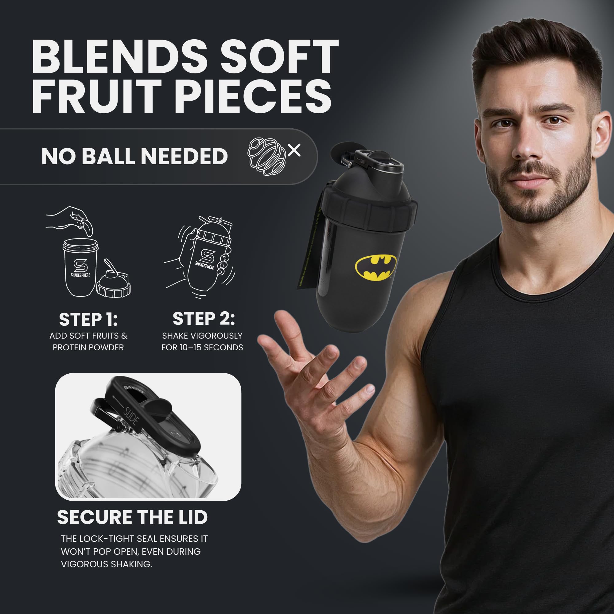 SHAKESPHERE Carry loop shaker offers easy handling between sets and commutes.