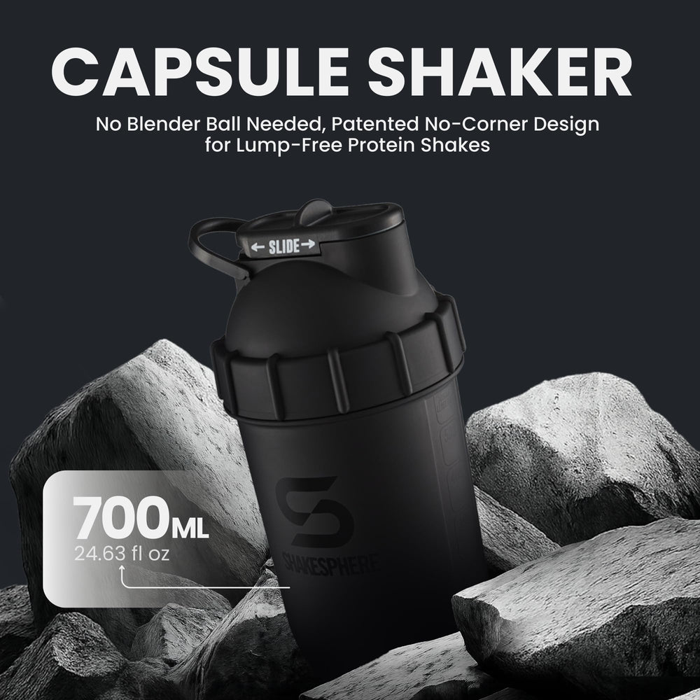 SHAKESPHERE no-clumps system delivers smooth blends in seconds after mixing.