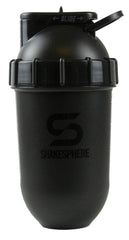 SHAKESPHERE shaker bottle with glossy black cap showing leak-proof design for gym shakes.