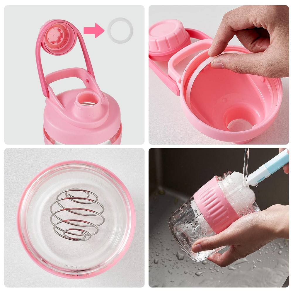 ShakeXpert 12oz glass shaker bottle anti-slip silicone cover enhances stable handling
