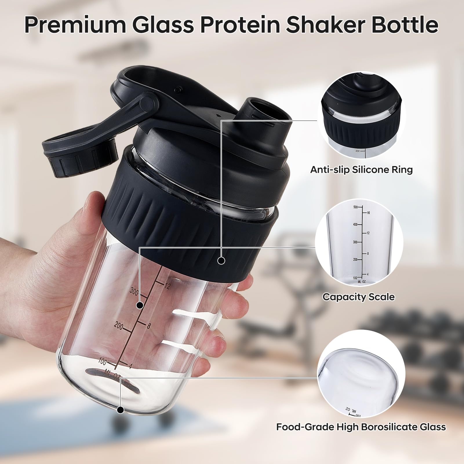 ShakeXpert two-pack glass shaker set for convenient at-home protein mixing.