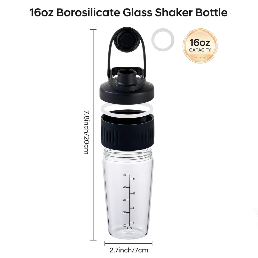 ShakeXpert borosilicate glass shaker mouth view showing wide opening.