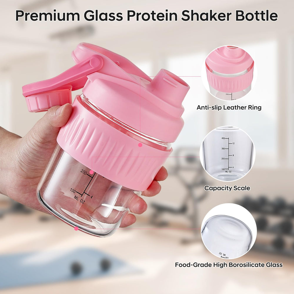 ShakeXpert borosilicate glass shaker showing its durable, odor-free surface