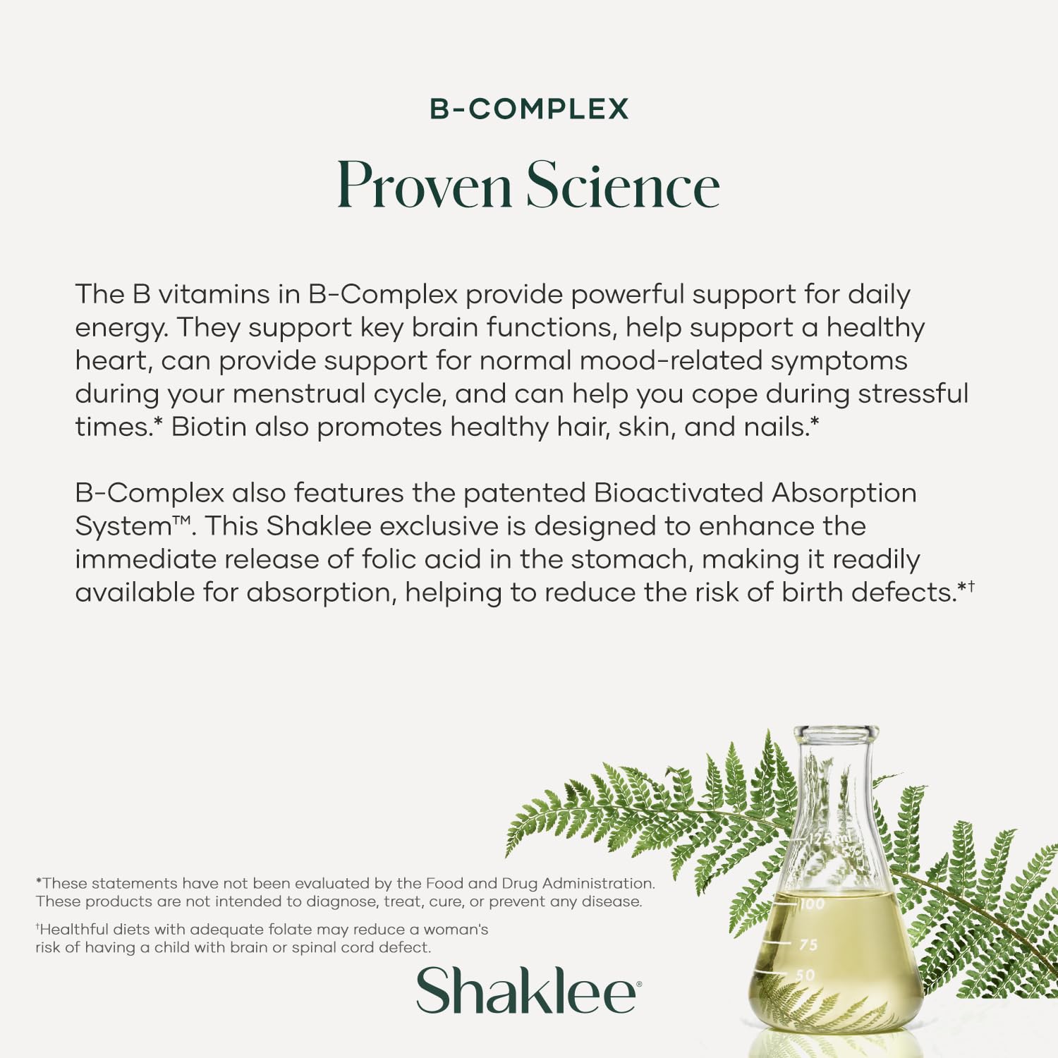 Shaklee B-Complex compact packaging communicates value for daily supplementation.