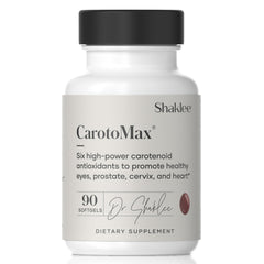 Shaklee CarotoMax bottle front shows softgels for eye support.