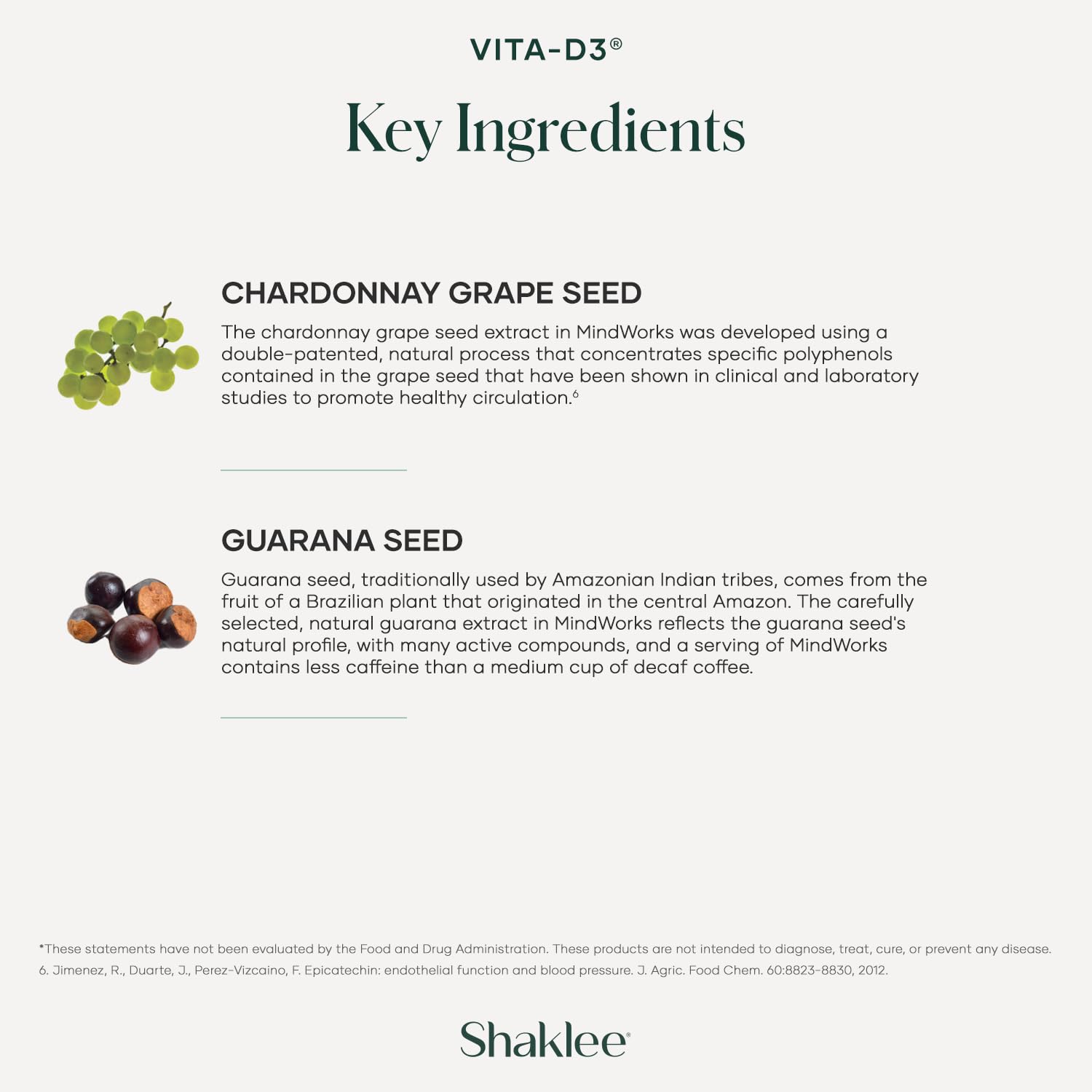 Shaklee MindWorks guarana extract visual hinting natural energy boost.