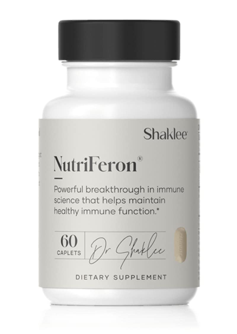 Shaklee NutriFeron bottle front showing the immune-support blend for daily wellness.